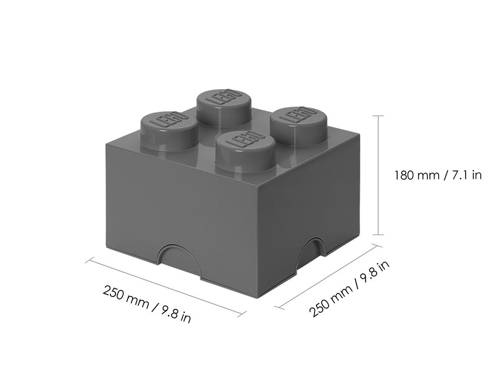 LEGO Tárolódoboz 2x2, sötét szürke (5,6 literes)
