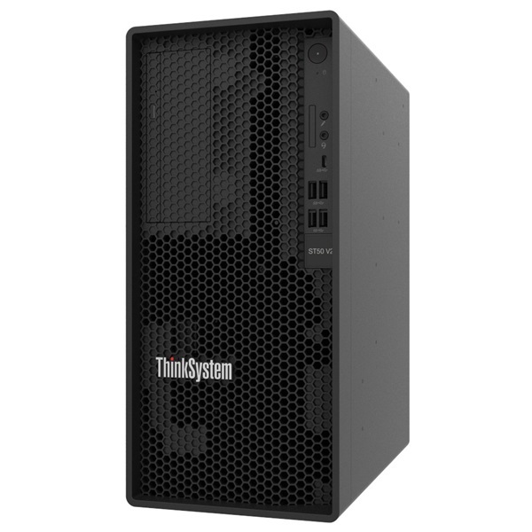 LENOVO torony szerver ThinkSystem ST50 V2 (2x3.5"), 4C E-2324G 3.1Ghz, 1x16GB, 2x 960GB, 5400 Pro RI SSD, Software RAID.