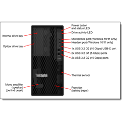 LENOVO torony szerver ThinkSystem ST50 V2 (2x3.5"), 4C E-2324G 3.1Ghz, 1x16GB, 2x 960GB, 5400 Pro RI SSD, Software RAID.