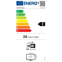 LG 27" 27G411A-B.AEU UltraGear FHD IPS 144Hz HDMI/DP gamer monitor
