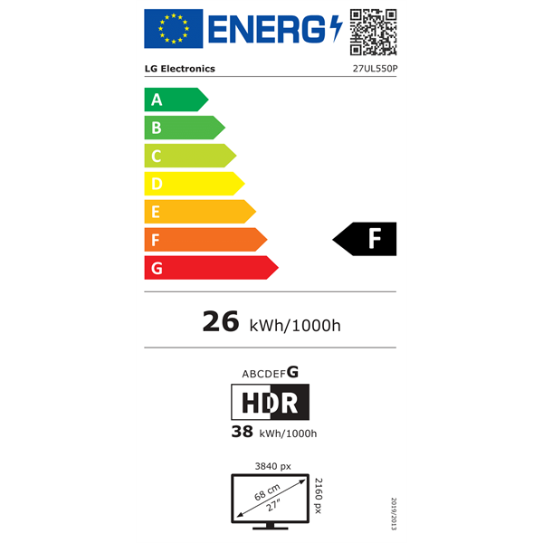 LG 27" 27UL550P 4K UHD IPS HDMI/DP monitor