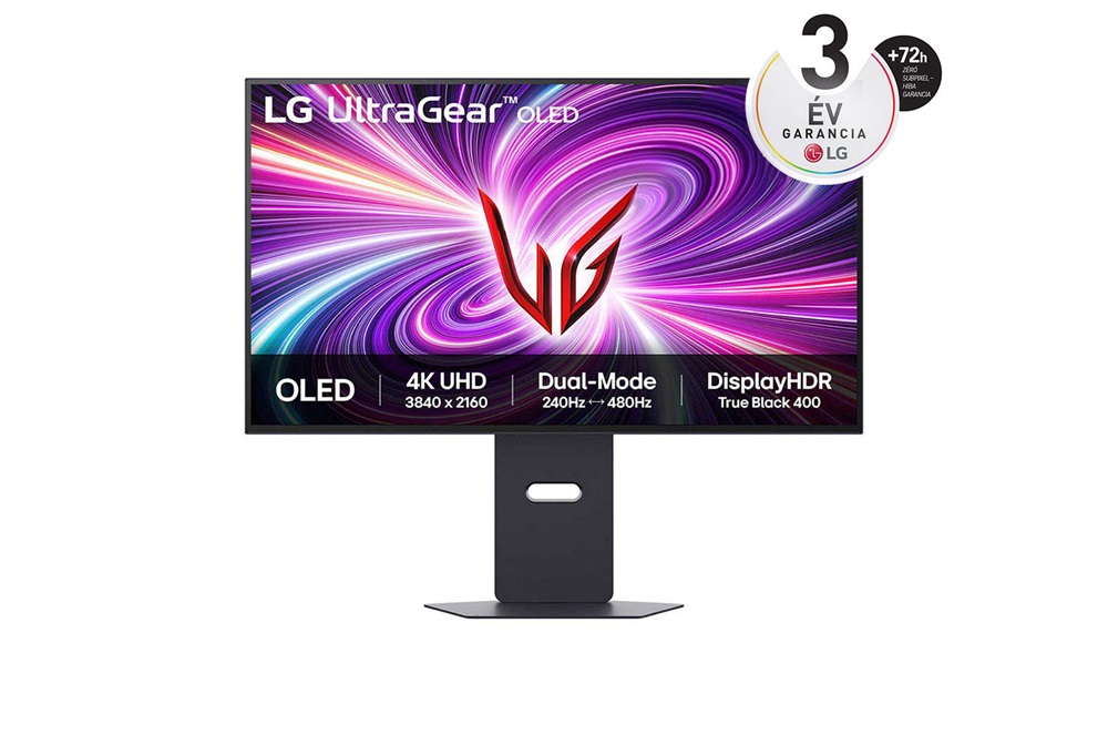 LG 32" 32GS95UV-B UHD OLED 480Hz HDMI/DP DUAL gamer monitor (Újracsomagolt)