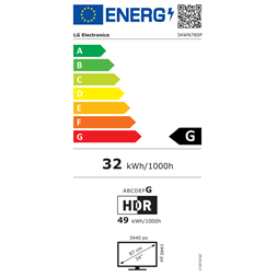 LG 34" 34WN780P-B UWQHD IPS HDMI/DP/USB monitor (Újracsomagolt)