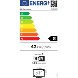 LG 37,5" 38GN950-B WQHD+ IPS 160Hz DP/HDMI/USB fekete ívelt gamer monitor