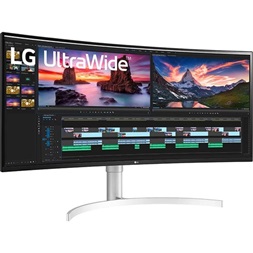 LG 37,5" 38WN95CP-W WQHD+ NanoCell IPS 144Hz HDMI/USB/Thunderbolt fehér-ezüst ívelt gamer monitor