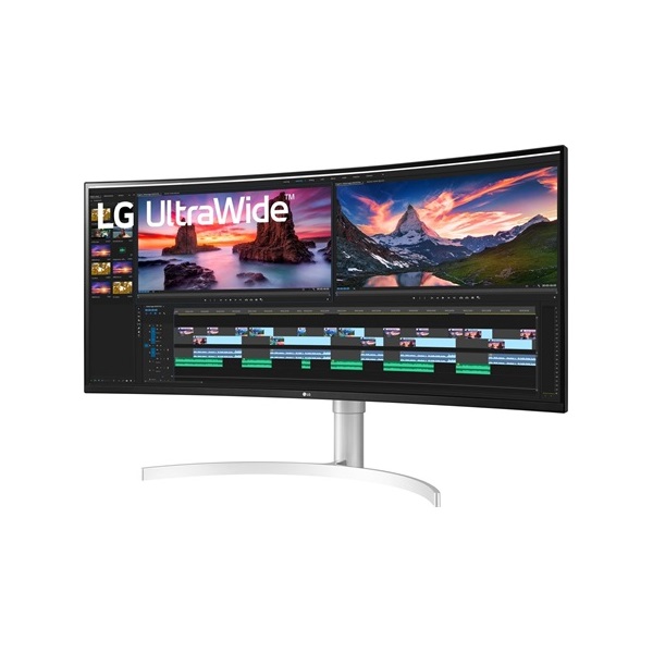 LG 37,5" 38WN95CP-W WQHD+ NanoCell IPS 144Hz HDMI/USB/Thunderbolt fehér-ezüst ívelt gamer monitor