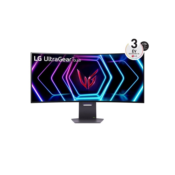 LG 39" 39GS95QE-B Ultragear UWQHD 240Hz HDMI/DP ívelt OLED gamer monitor