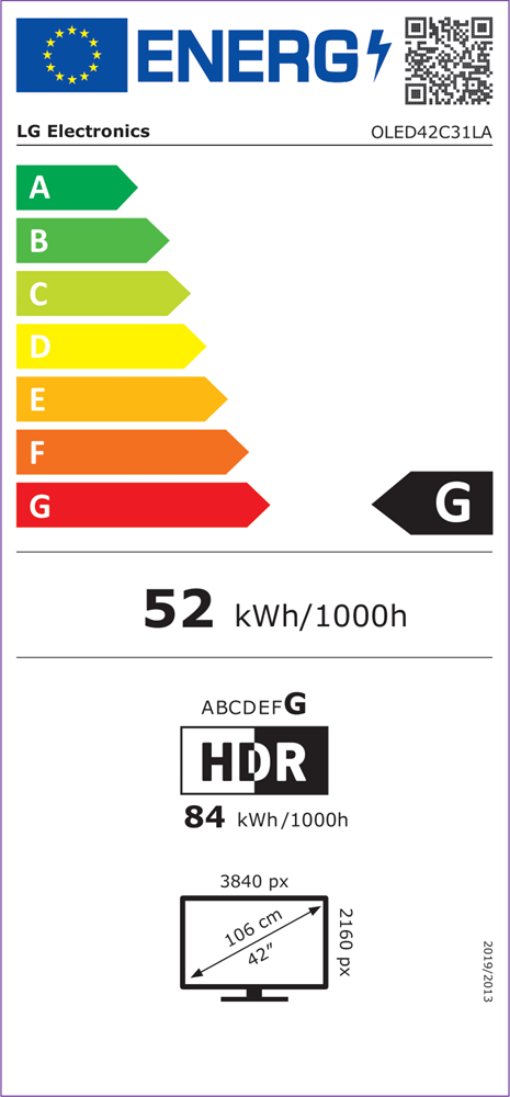 LG 42" OLED42C31LA 4K UHD OLED evo TV