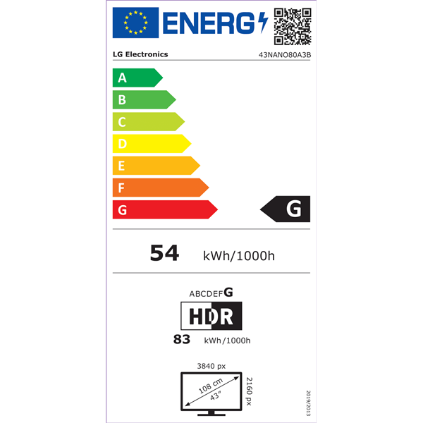 LG 43" 43NANO80A3B 4K UHD AI Smart NanoCell TV