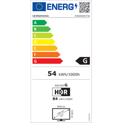 LG 43" 43NANO81T3A 4K UHD HDR Smart NanoCell TV (Újracsomagolt)