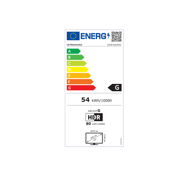LG 43" 43UR762H9ZC 4K UHD Smart Hotel TV