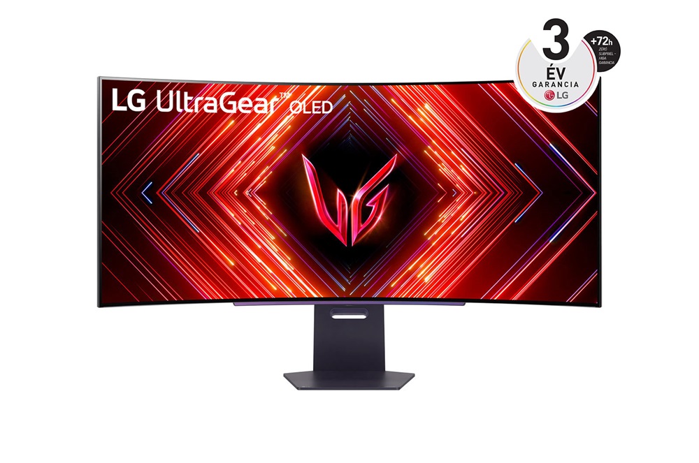 LG 45" 45GS95QE-B UltraGear UWQHD 240Hz HDMI/DP ívelt OLED gamer monitor