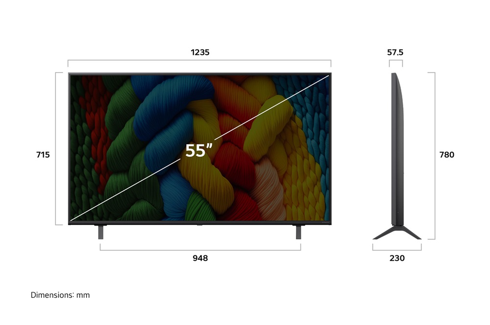 LG 55" 55NANO80A3B 4K UHD AI Smart NanoCell TV