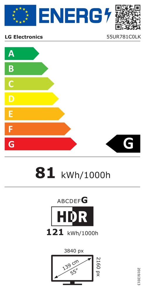 LG 55" 55UR781C0LK 4K UHD Smart LED TV (Újracsomagolt)