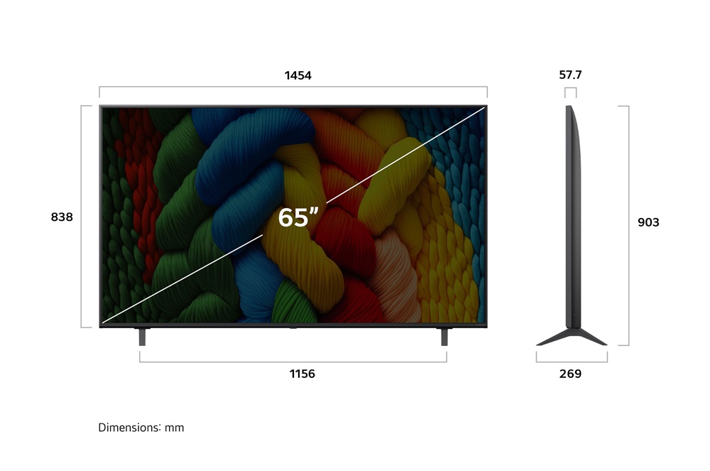 LG 65" 65NANO80A3B 4K UHD AI Smart NanoCell TV