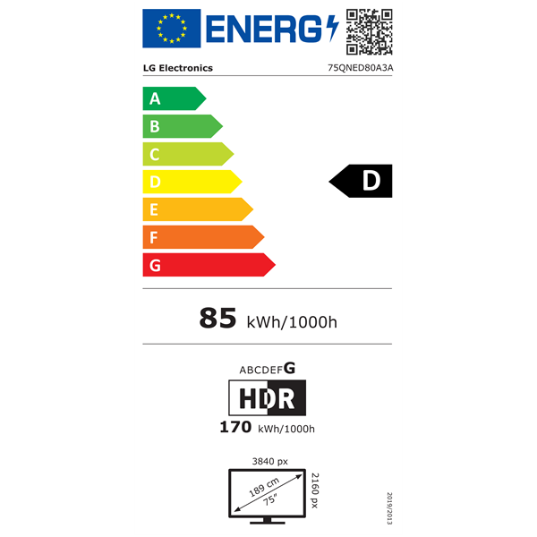 LG 75" 75QNED80A3A 4K UHD AI Smart QNED TV