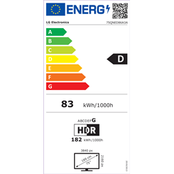 LG 75" 75QNED86A3A 4K UHD AI Smart QNED evo MiniLED TV