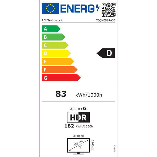 LG 75" 75QNED87A3B 4K UHD AI Smart QNED evo MiniLED TV