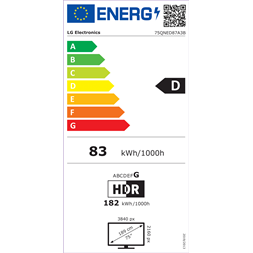 LG 75" 75QNED87A3B 4K UHD AI Smart QNED evo MiniLED TV