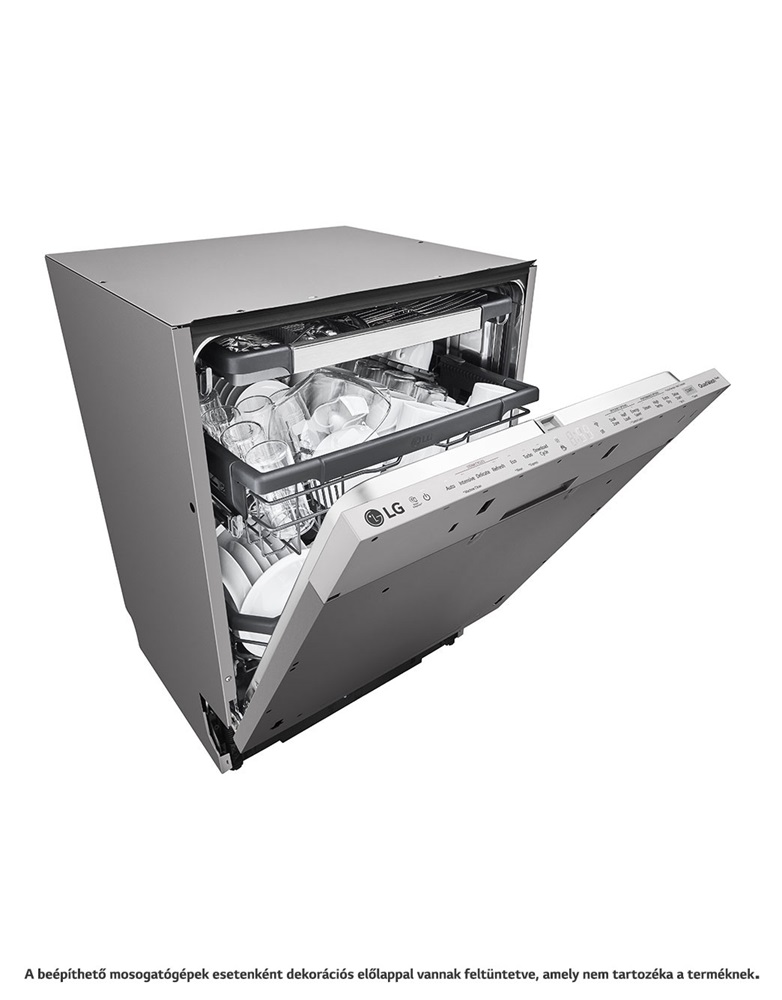 LG DB325TXS szürke, programok száma: 10, beépíthető, 14 terítékes mosogatógép 