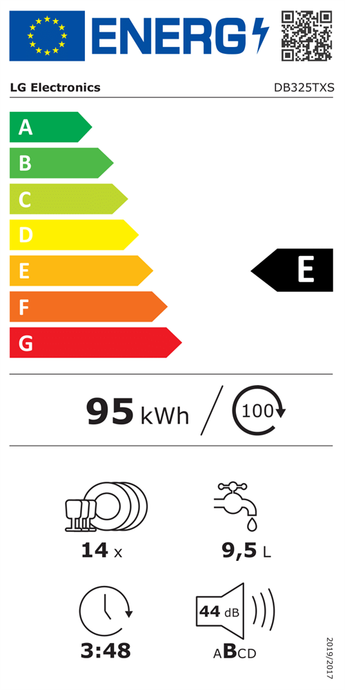 LG DB325TXS szürke, programok száma: 10, beépíthető, 14 terítékes mosogatógép 