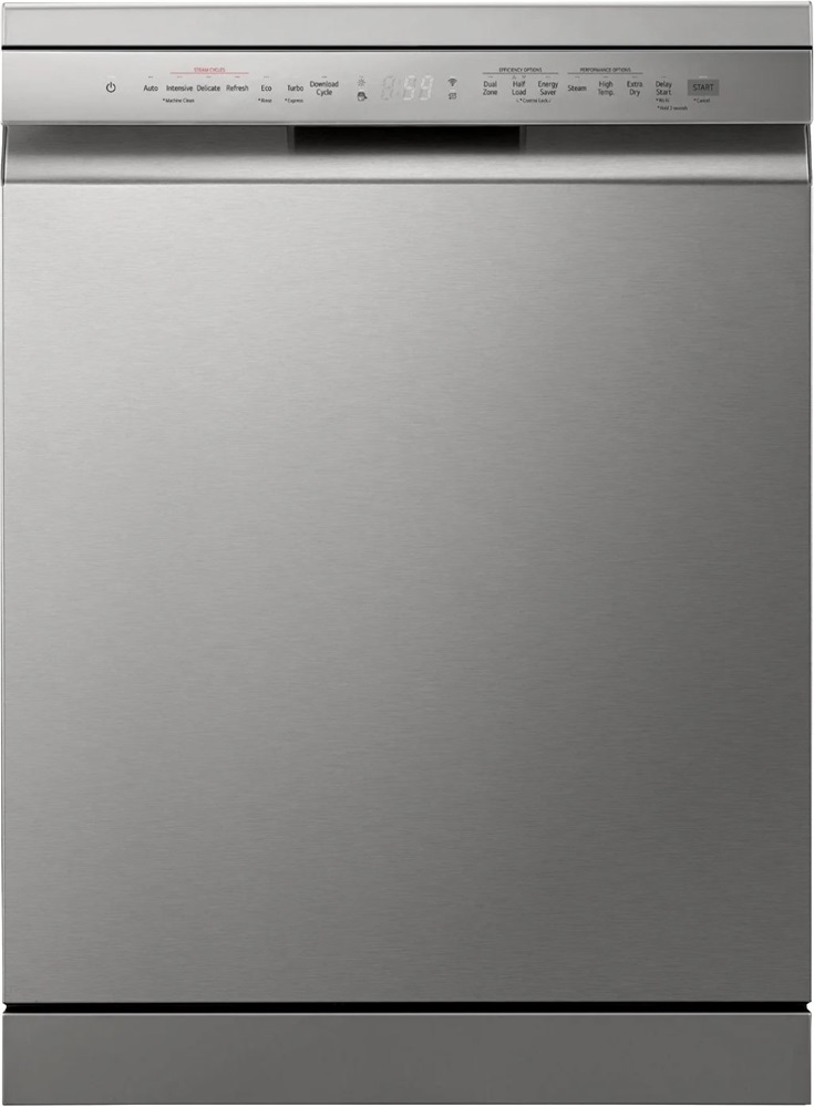 LG DF365FPS inox, programok száma: 10, szabadonálló, 14 terítékes mosogatógép 
