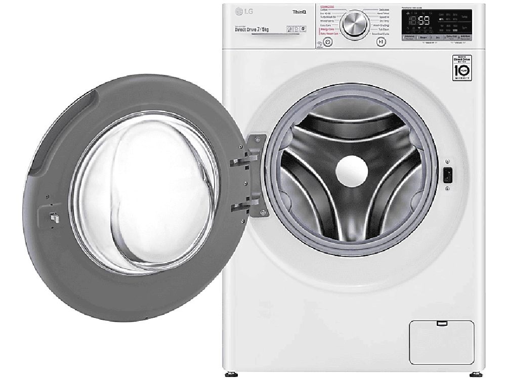 LG F2DV5S7S1E fehér, elöltöltős, keskeny, max.1200ford., 7 kg/5 kg, mosó-szárítógép