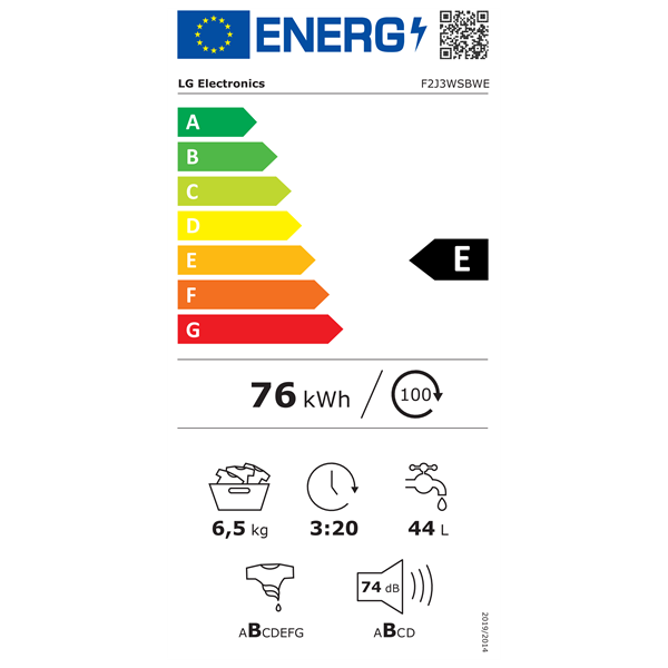 LG F2J3WSBWE 6,5 kg elöltöltős mosógép