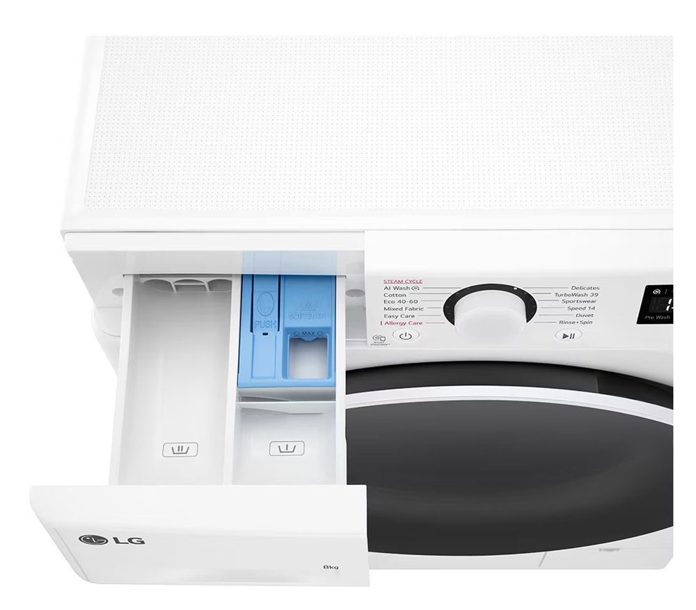 LG F2WR508S0W fehér, elöltöltős, keskeny, max.1200ford., 8 kg, mosógép