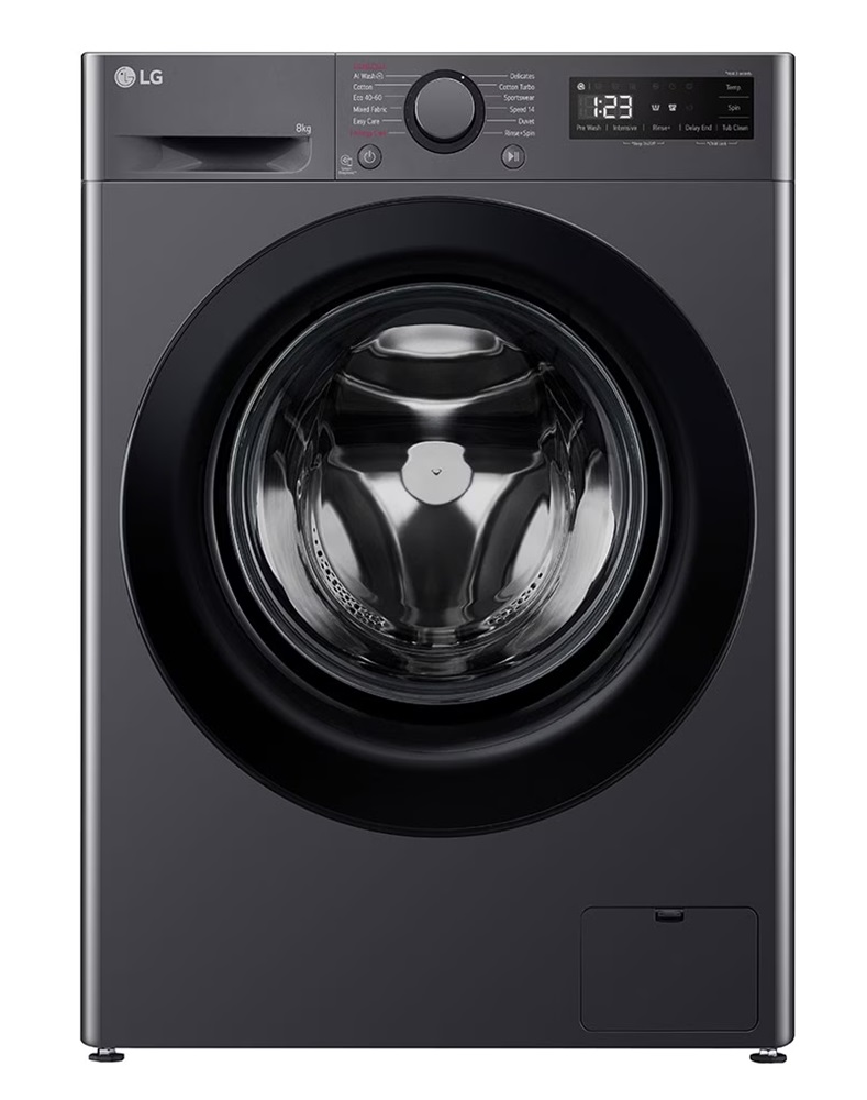 LG F2WR508SBM inox, elöltöltős, keskeny, max.1200ford., 8 kg, mosógép