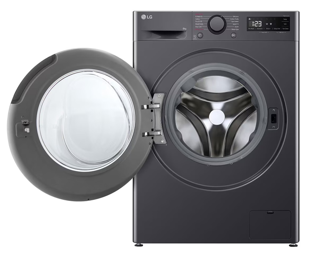 LG F2WR508SBM inox, elöltöltős, keskeny, max.1200ford., 8 kg, mosógép