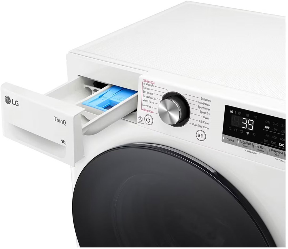 LG F2WR709S2W fehér, elöltöltős, max.1200ford., 9 kg, mosógép