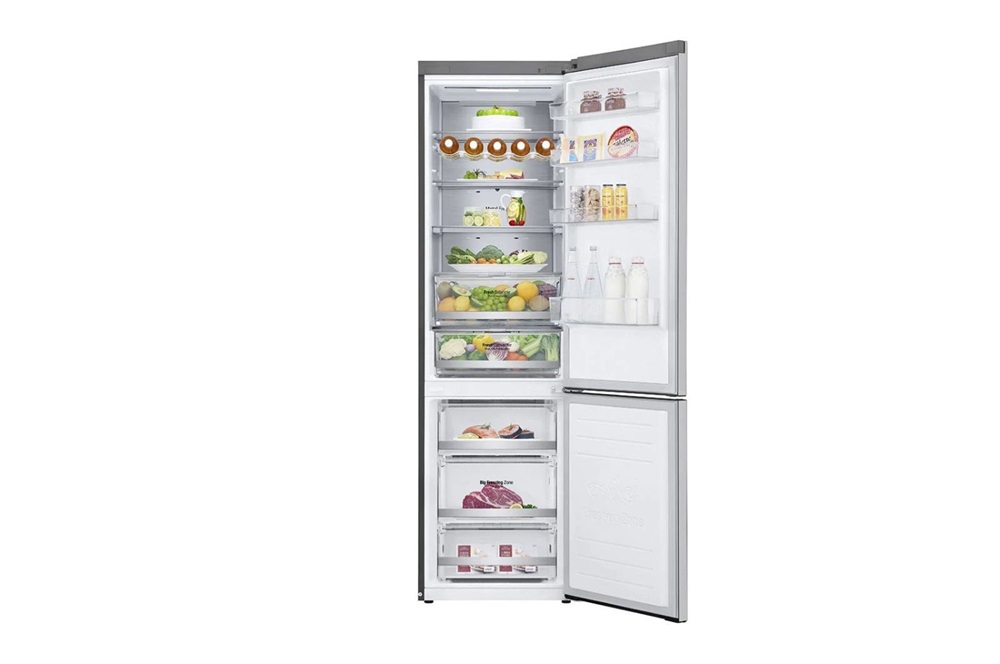 LG GBB72NSUCN1 inox, alulfagyasztós, Hűtő:277L, Fagyasztó:107L, DoorCooling + LINEAR Cooling hűtőszekrény (Újszerű)