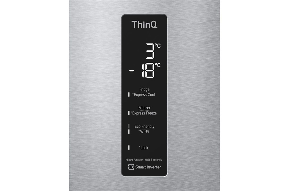 LG GBB72NSUCN1 inox, alulfagyasztós, Hűtő:277L, Fagyasztó:107L, DoorCooling + LINEAR Cooling hűtőszekrény (Újszerű)