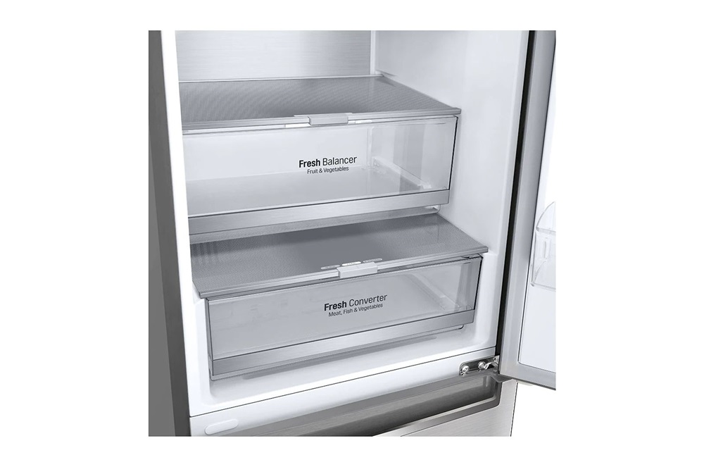 LG GBB92STABP inox, alulfagyasztós, Hűtő:277L, Fagyasztó:107L, DoorCooling + LINEAR Cooling hűtőszekrény