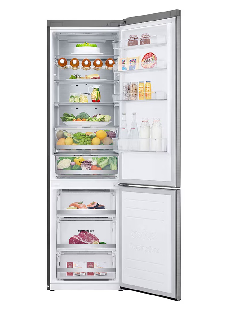 LG GBB92STABP inox, alulfagyasztós, Hűtő:277L, Fagyasztó:107L, DoorCooling + LINEAR Cooling hűtőszekrény