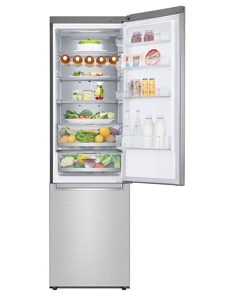 LG GBB92STABP inox, alulfagyasztós, Hűtő:277L, Fagyasztó:107L, DoorCooling + LINEAR Cooling hűtőszekrény (Használt - B)