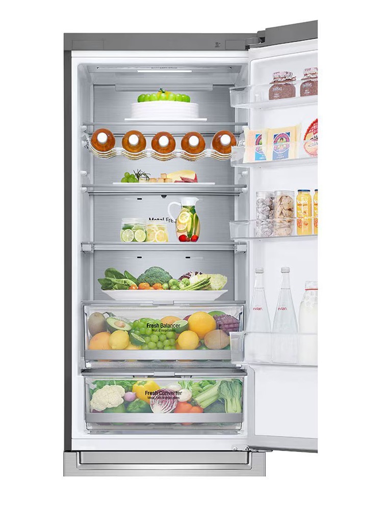 LG GBB92STABP inox, alulfagyasztós, Hűtő:277L, Fagyasztó:107L, DoorCooling + LINEAR Cooling hűtőszekrény (Használt - B)