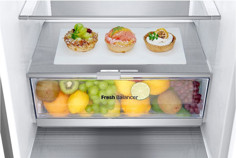 LG GBF7272DPY inox, alulfagyasztós, Hűtő:387L, Fagyasztó:110L, No frost hűtőszekrény
