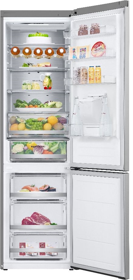 LG GBF7272DPY inox, alulfagyasztós, Hűtő:387L, Fagyasztó:110L, No frost hűtőszekrény
