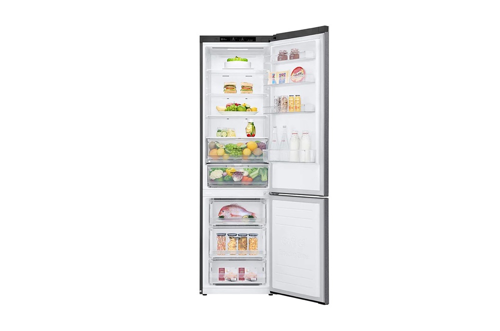 LG GBP62DSNCN1 grafit, alulfagyasztós, Hűtő:277L, Fagyasztó:107L, DoorCooling + LINEAR Cooling hűtőszekrény