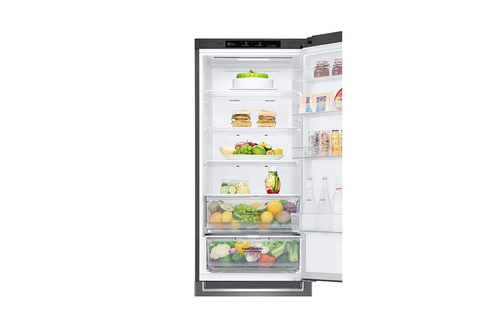 LG GBP62DSNCN1 grafit, alulfagyasztós, Hűtő:277L, Fagyasztó:107L, DoorCooling + LINEAR Cooling hűtőszekrény
