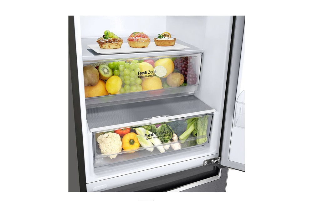 LG GBP62DSNCN1 grafit, alulfagyasztós, Hűtő:277L, Fagyasztó:107L, DoorCooling + LINEAR Cooling hűtőszekrény