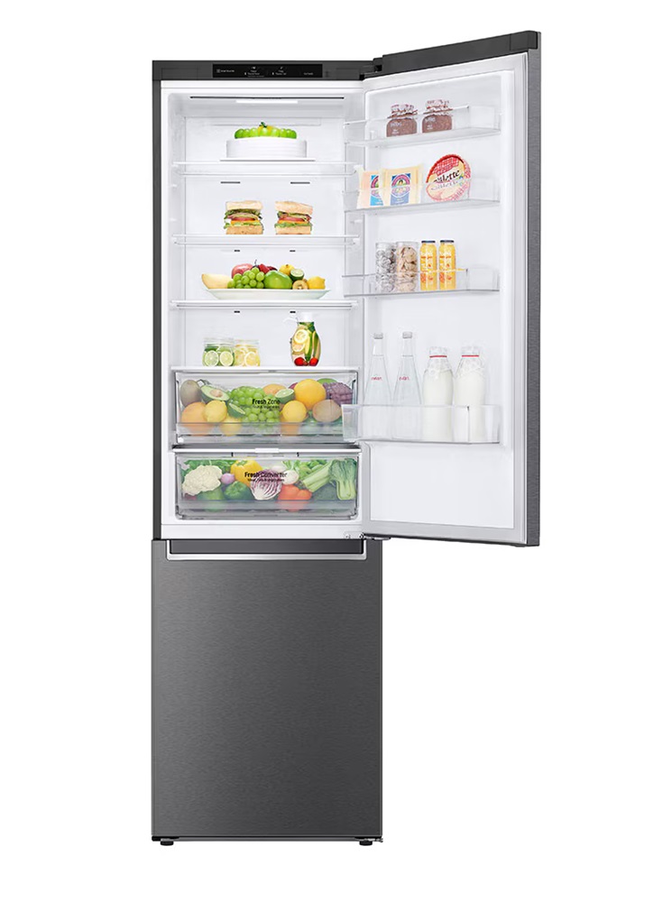 LG GBP62DSNCN1 grafit, alulfagyasztós, Hűtő:277L, Fagyasztó:107L, DoorCooling + LINEAR Cooling hűtőszekrény