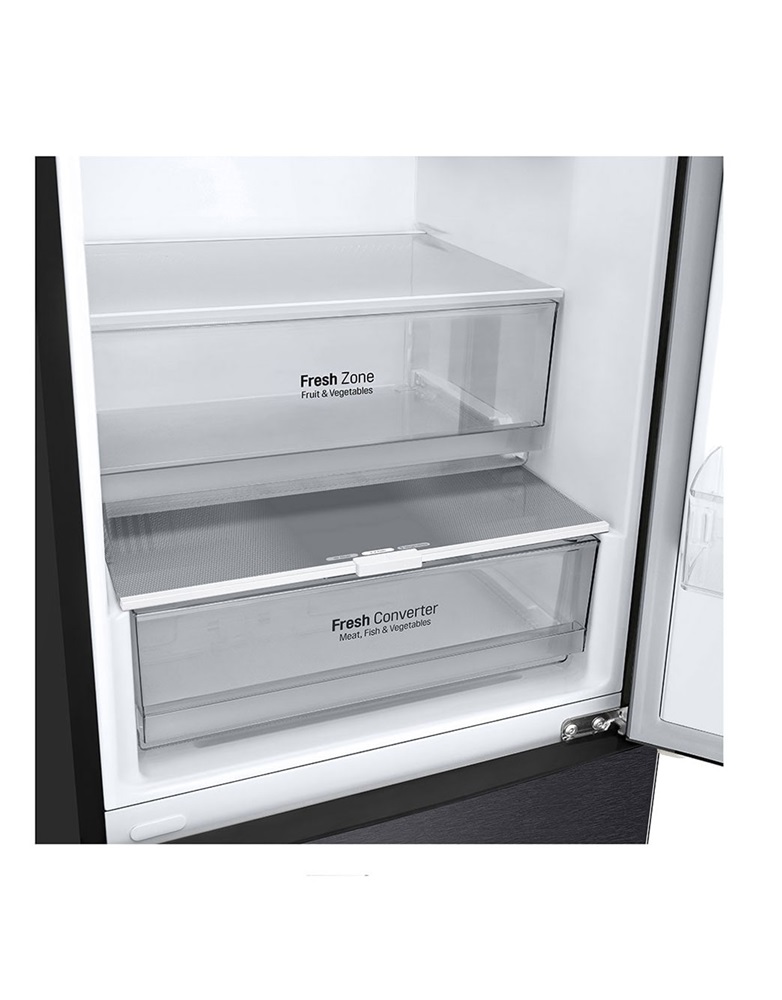 LG GBP62MCNBC mattfekete, alulfagyasztós, Hűtő:277L, Fagyasztó:107L, No frost hűtőszekrény