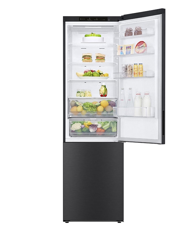 LG GBP62MCNBC mattfekete, alulfagyasztós, Hűtő:277L, Fagyasztó:107L, No frost hűtőszekrény