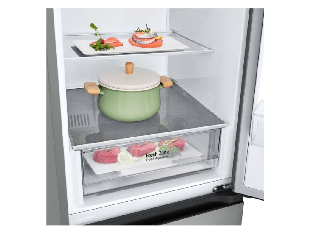 LG GBV21L0EPY ezüst, alulfagyasztós, Hűtő:234L, Fagyasztó:110L, DoorCooling + LINEAR Cooling hűtőszekrény