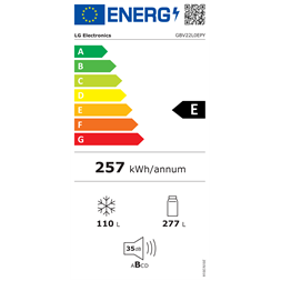 LG GBV22L0EPY ezüst alulfagyasztós hűtőszekrény