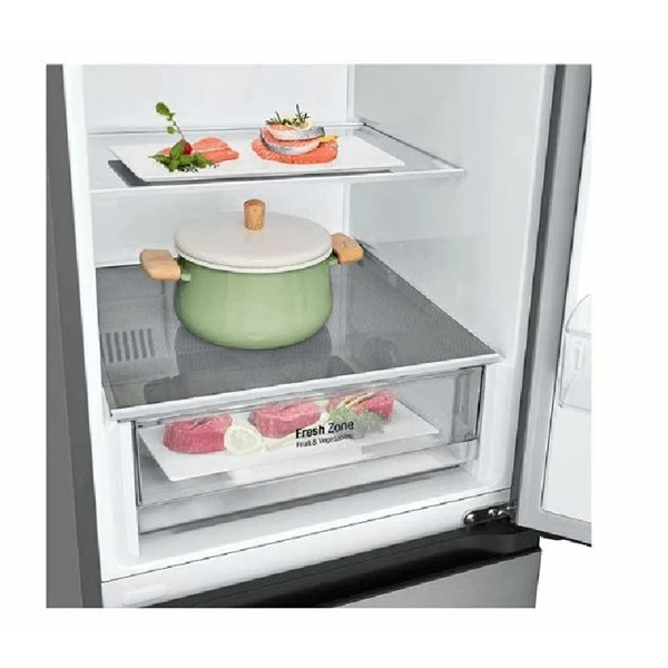 LG GBV22L0EPY ezüst, alulfagyasztós, Hűtő:277L, Fagyasztó:110L, DoorCooling + LINEAR Cooling hűtőszekrény (Használt - A)