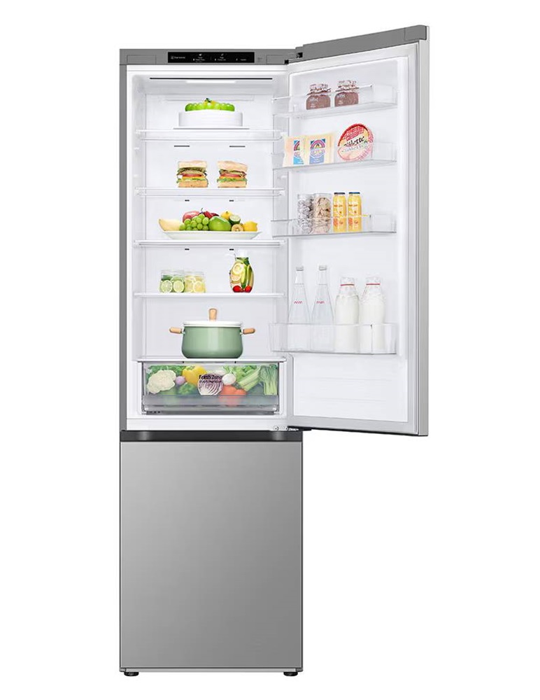 LG GBV22L0EPY ezüst, alulfagyasztós, Hűtő:277L, Fagyasztó:110L, DoorCooling + LINEAR Cooling hűtőszekrény